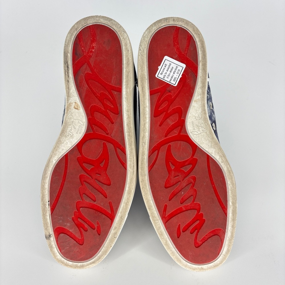 Christian Louboutin Louis Orlato High Top Sneakers Jeans Punk Tie Dye Size 40.5 - Picture 15 of 16